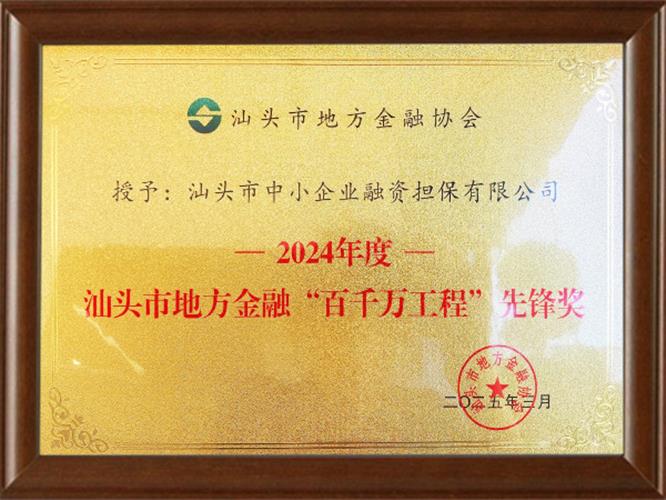 2024年度汕頭市地方金融“百千萬工程”先鋒獎